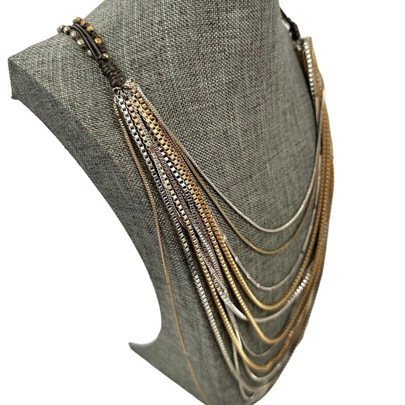 Mixed 12-Strand Metal Snake Coil Layered Necklace - Picture 4 of 7